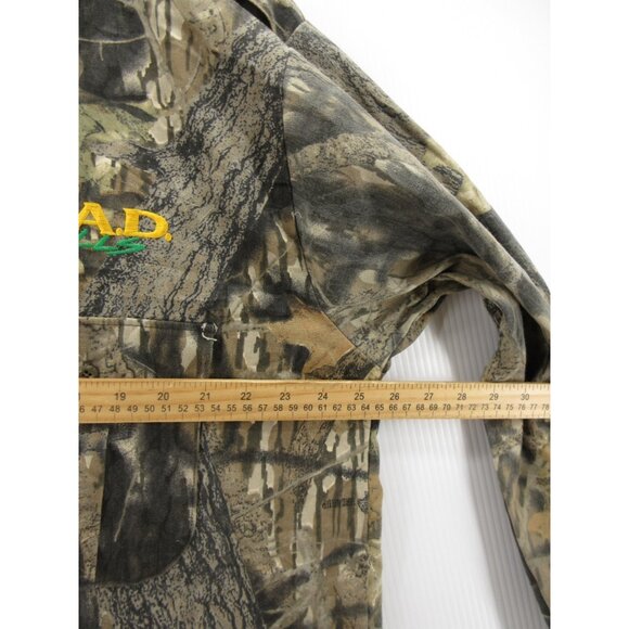 VINTAGE Mossy Oak Shirt XL Treestand Camo Hunting MAD Calls Military - Picture 5 of 15